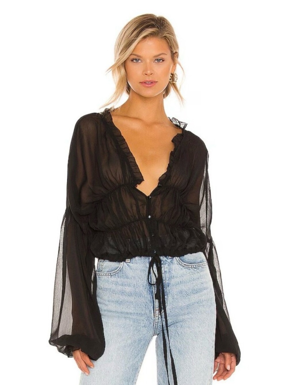 SNDYS Bali Top Sheer Black